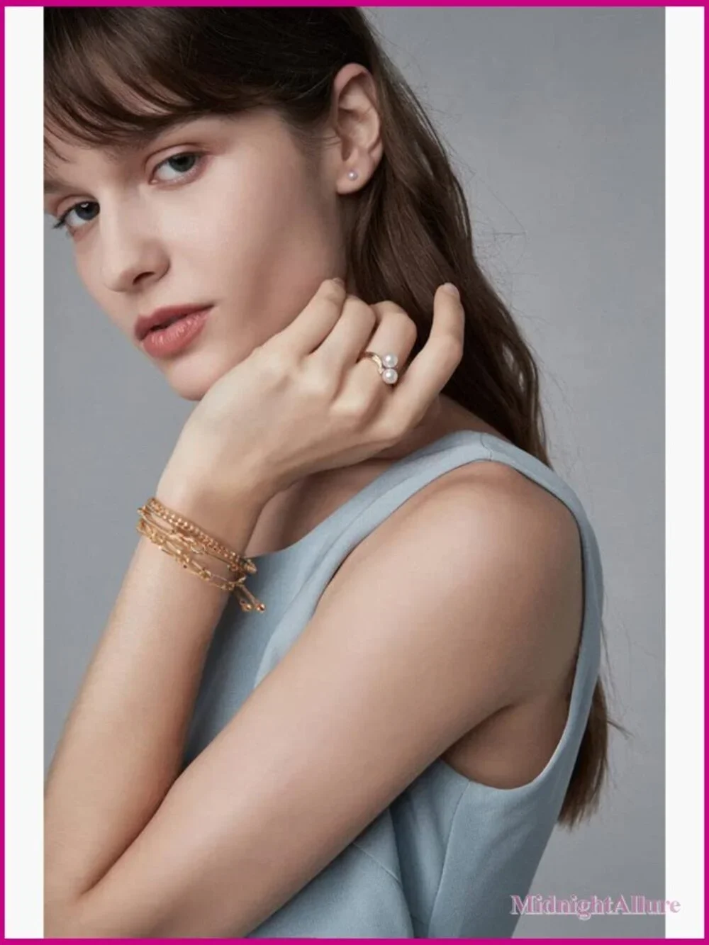 14K Gold Plated Adjustable Slider Chain Link Bangle Bracelet